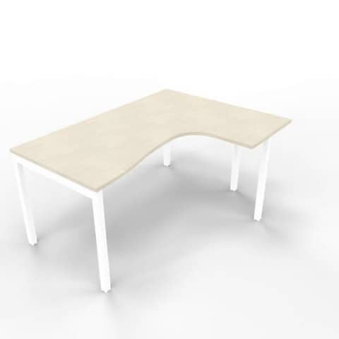 Scrivania penisola destra piano cemento 160x120xH.75 cm gamba …