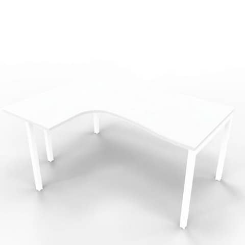 Scrivania penisola sinistra piano grigio 160x120xH.75 cm gamba …
