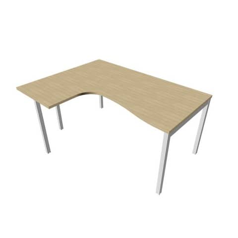 Scrivania penisola sinistra piano rovere 160x120xH.75 cm gamba …