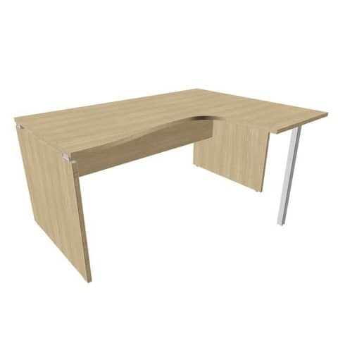 Scrivania penisola destra piano rovere 160x120xH.75 cm fianco …
