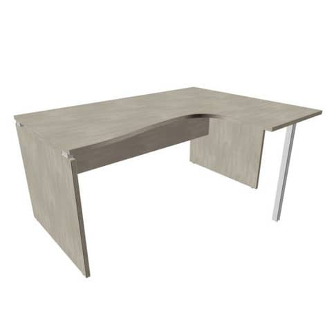 Scrivania penisola destra piano cemento 160x120xH.75 cm fianco …