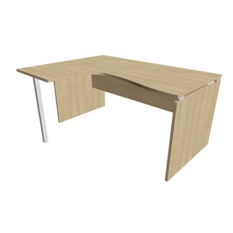 Scrivania penisola sinistra piano rovere 160x120xH.75 cm fianco …