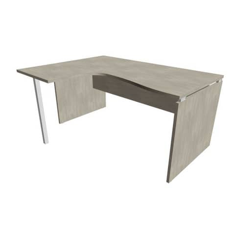 Scrivania penisola sx piano cemento 160x120xH.75 cm fianco …