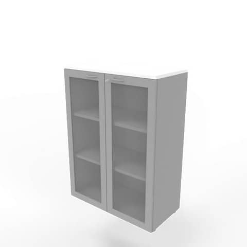 Armadio medio ante vetro telaio MDF, top bianco …