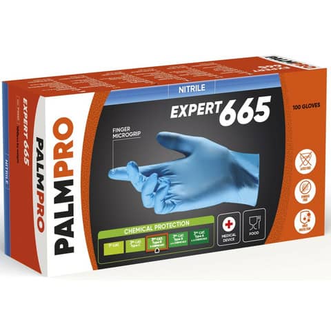 Guanti monouso in nitrile Icoguanti Palmpro Expert 665 per uso medicale taglia L - DPI Cat. III - conf. 100 pz