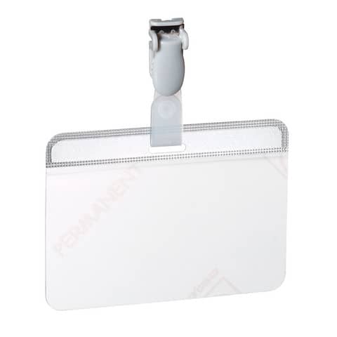 Portanome autolaminante Durable Eurobadge trasparente 54x90mm in conf. …