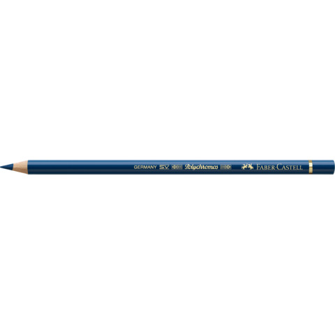 Matite colorate permanenti Faber Castell Polychromos mina 3,8 mm conf. 6 pezzi - blu prussia - 110246