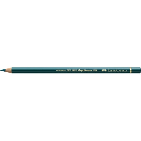 Matite colorate permanenti Faber Castell Polychromos mina 3,8 mm conf. 6 pezzi - verde cobalto intenso - 110158