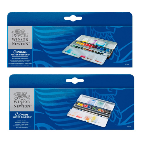 Acquerello tascabile Winsor&Newton Cotman 12 mezzi godet assortiti …