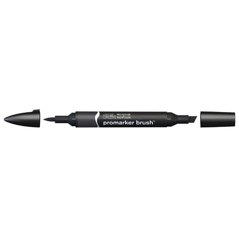 Pennarelli Winsor&Newton Promarker Brush doppia punta scalpello-pennello - black XB - 0204030