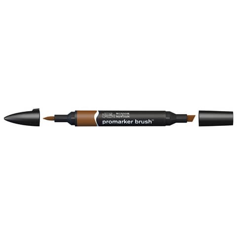 Pennarelli Winsor&Newton Promarker Brush doppia punta scalpello-pennello - burnt sienna O324 - 0204074