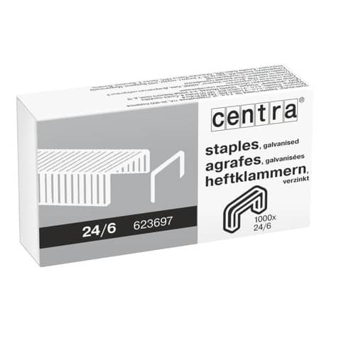 Punti metallici per cucitrice Centra 24/6 conf. 20000 punti 623697