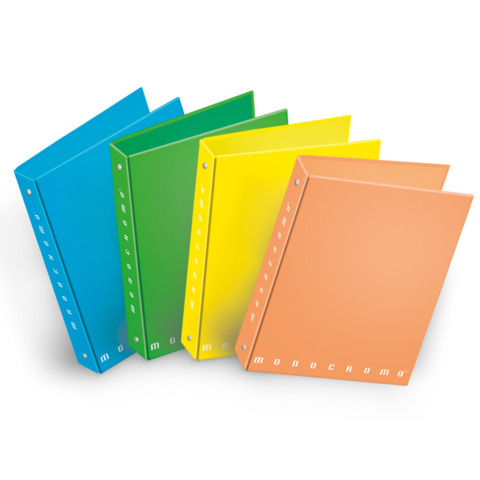 Raccoglitore ad anelli Pigna Monocromo - A4 27x32 cm 4 anelli Ø 30 mm colori assortiti fluo - 0227901