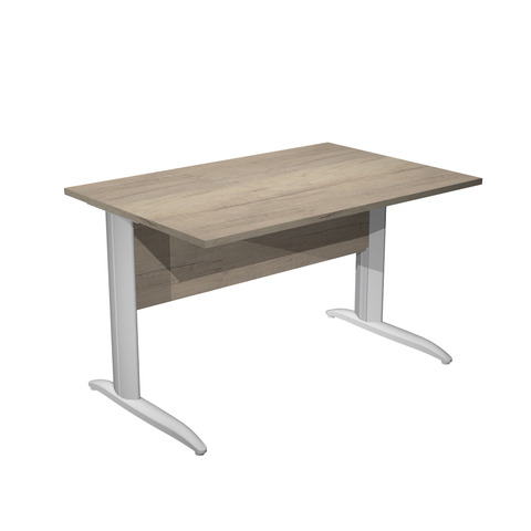 Scrivania piano rovere canadese gamba a L in metallo grigio alluminio Presto 120x80xH.72 cm - 004K2/J/AA