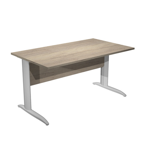 Scrivania piano rovere canadese gamba a L in metallo grigio alluminio Presto 140x80xH.72 cm - 002K2/J/AA