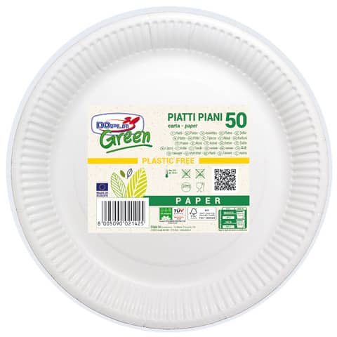 Piatti piani carta fibra vergine Dopla Green - …