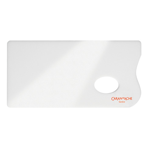 Tavolozza rettangolare in plexiglass bianco Carand'Ache Aquarelle - 26x13 cm - 117103