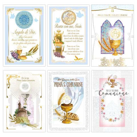 Biglietti augurali Prima Comunione Biembi 12x18 cm conf. …