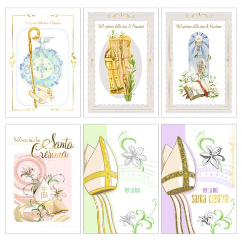 Biglietti augurali Santa Cresima Biembi 12x18 cm conf. …