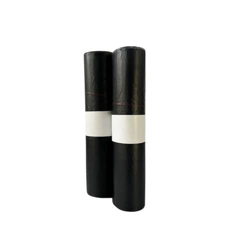 Sacchi immondizia per rifiuti inorganici Erisack 100 L 72x110 cm - 15 µm nero - rotolo da 20 pezzi - SP087