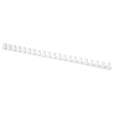 Dorsi a spirale in PVC per rilegatura Q-Connect A4 - 21 anelli 16 mm - fino a 125 ff bianco - conf. 50 pz - KF24025