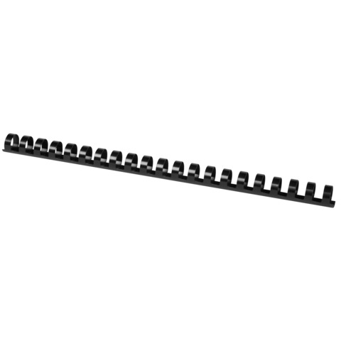 Dorsi a spirale in PVC per rilegatura Q-Connect A4 - 21 anelli 16 mm - fino a 125 ff nero - conf. 50 pz - KF24024