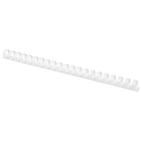 Dorsi a spirale in PVC per rilegatura Q-Connect A4 - 21 anelli 18 mm - fino a 150 ff bianco - conf. 50 pz - KF32115