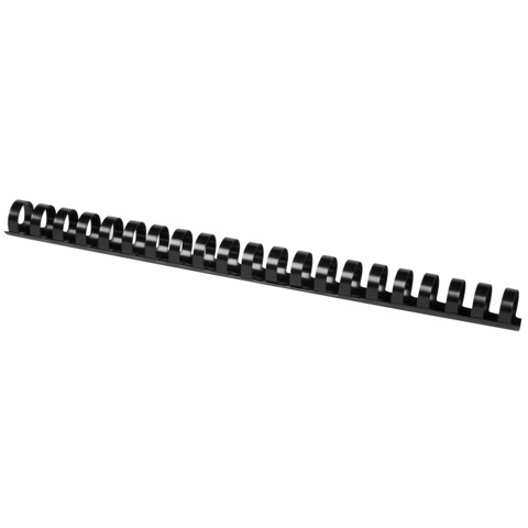 Dorsi a spirale in PVC per rilegatura Q-Connect A4 - 21 anelli 18 mm - fino a 150 ff nero - conf. 50 pz - KF32114