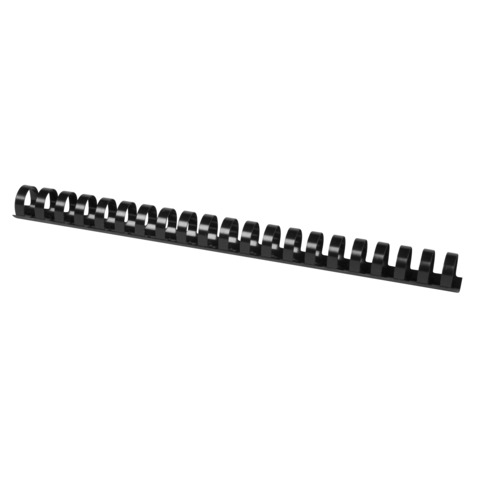 Dorsi a spirale in PVC per rilegatura Q-Connect A4 - 21 anelli 22 mm - fino a 175 ff nero - conf. 50 pz - KF32116