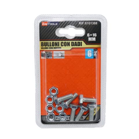 Bulloni con dadi Emi M6 x 16 mm …