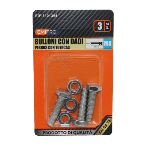 Bulloni con dadi Emi M8 x 30 mm …