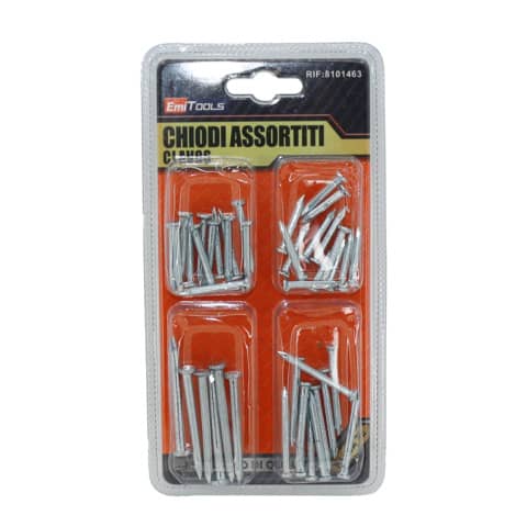 Kit chiodi legno a testa piatta Emi in 4 misure assortite - 25/32/38/50 mm - 8101463