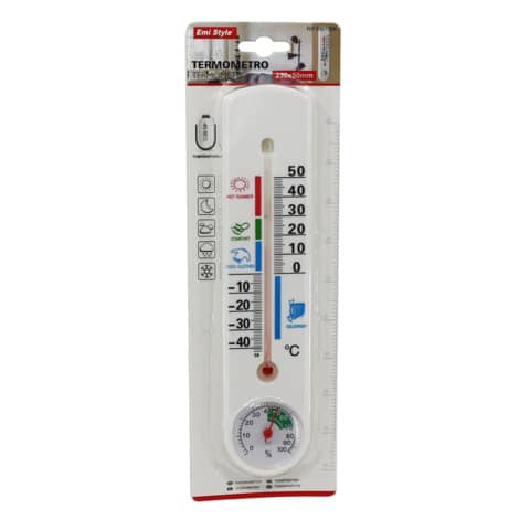 Termometro da parete con barometro Emi 23x5 cm …