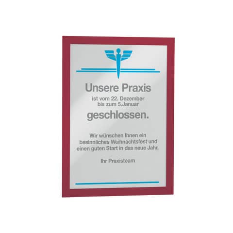 Cornice espositiva Durable DURAFRAME® A4 236x323 mm rosso …