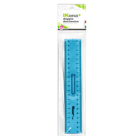 Doppio decimetro Ikona colore azzurro 20 cm - 571 - 2