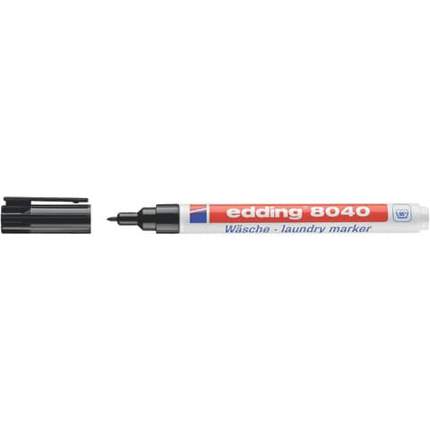 Marcatore per tessuti Edding 8040 punta tonda 1 mm nero - 4-8040001
