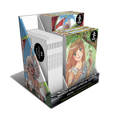 Espositore da banco 30 album Favini Manga - formati assortiti - G99X017