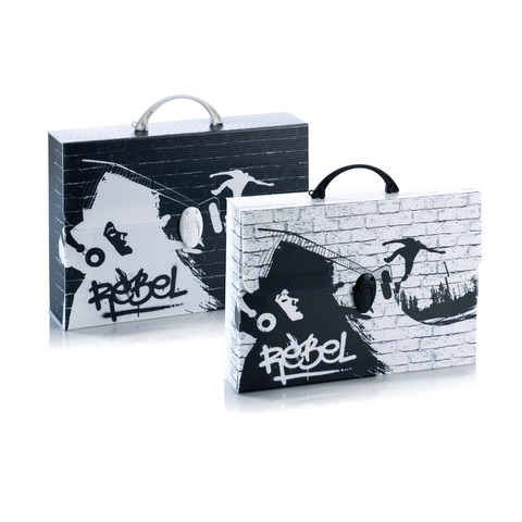 Valigetta in PPL Favorit con stampa Favorit Black&White …