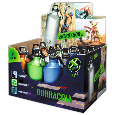 Espositore 12 borracce X-One energy forma triangolare - capacità 500 ml - 57NIK004