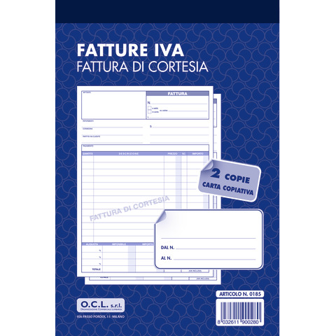 Blocco fatture di cortesia O.C.L. 14,4x21,6 cm 50x2 …