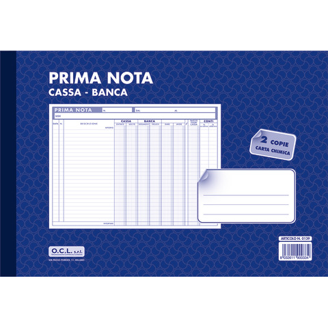 Blocco prima nota cassa banca O.C.L. 30,5x21 cm …