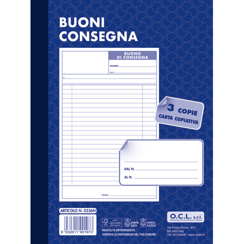Buoni consegna O.C.L. 15x20 cm 50x3 copie - …
