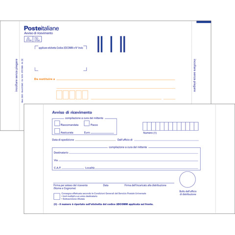 Cartoline postali bianche A.R. O.C.L. - posta prioritaria …