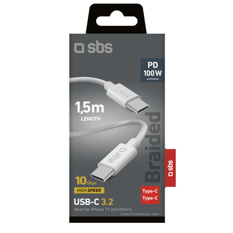 Cavo SBS USB-C/USB-C 3.2 - 100W - 10 …