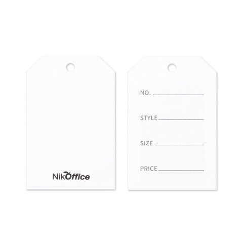 Etichette listelli in cartoncino con foro Nikoffice - 41x65 mm bianco - conf. 1000 pz - 42NIK143