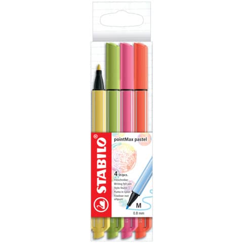 Astuccio Stabilo PointMax in 4 colori assortiti pastello …