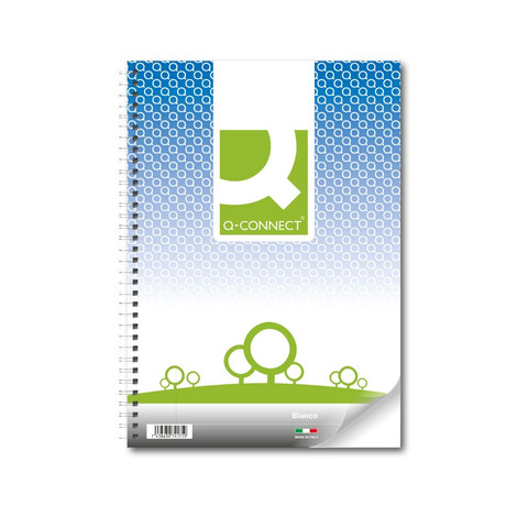 Quaderno spiralato Q-Connect A4 - 80 ff 70 g/m² - foglio bianco - QDRSPBI