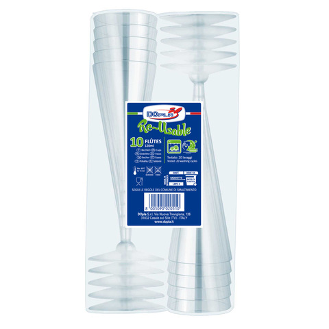 Bicchieri flutes in PS Diamant trasparente Dopla Reusable …