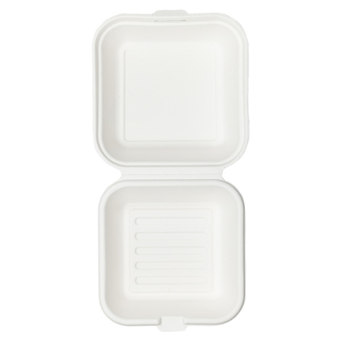 Contenitori hamburger in bagassa sbiancata Ferrari Bio conf. 100 pz 150x150x80 mm - FBIO23