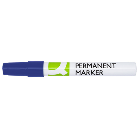 Marcatore permanente Q-Connect con fusto in metallo e punta conica 4 mm blu KF11709